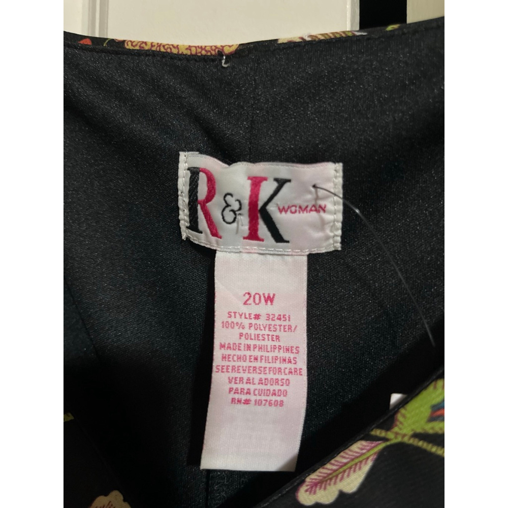 Women's R&K Woman Floral Sleeveless Dress 20W Black - Picture 8 of 8
